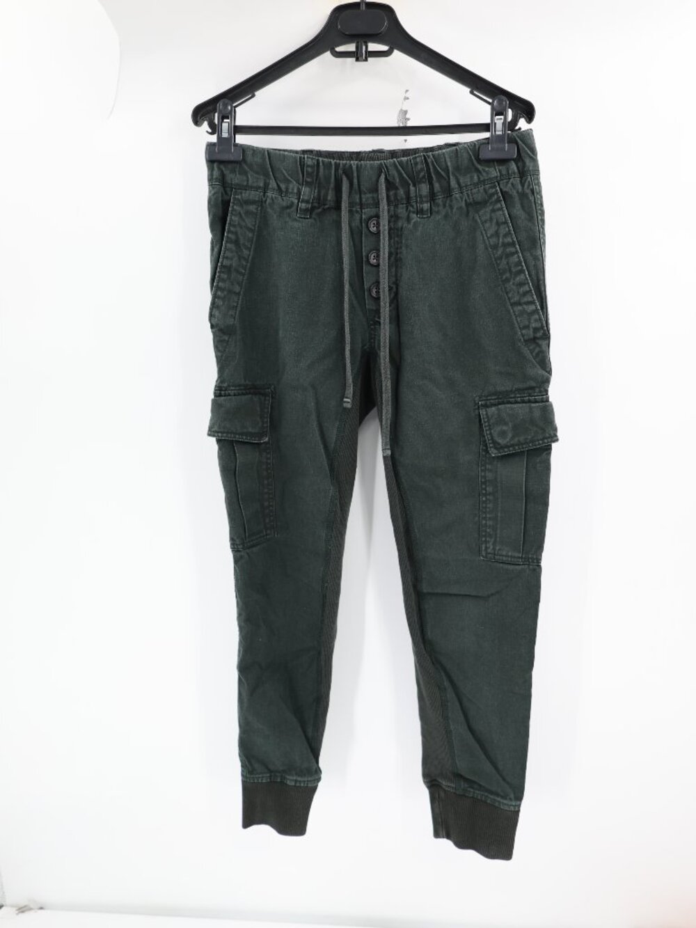James Perse Pants Womens 0 Cotton Linen Cargo Joggers Utility Drawstring Green